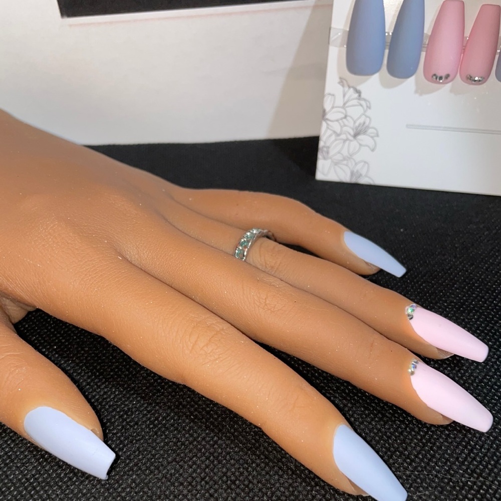 Glittery Fairy Press Ons, Japanese Nails, Purple Nails, Wedding Nails Size S